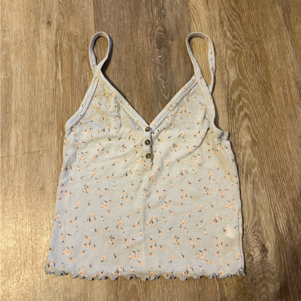 American Eagle Outfitters Light Blue Floral tank top